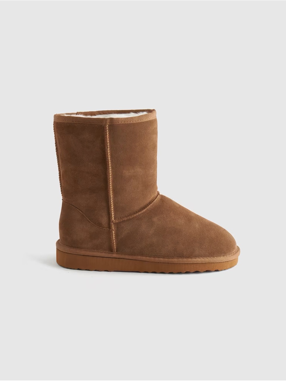 Quince Peacan Brown Short Shearling Slipper Boot